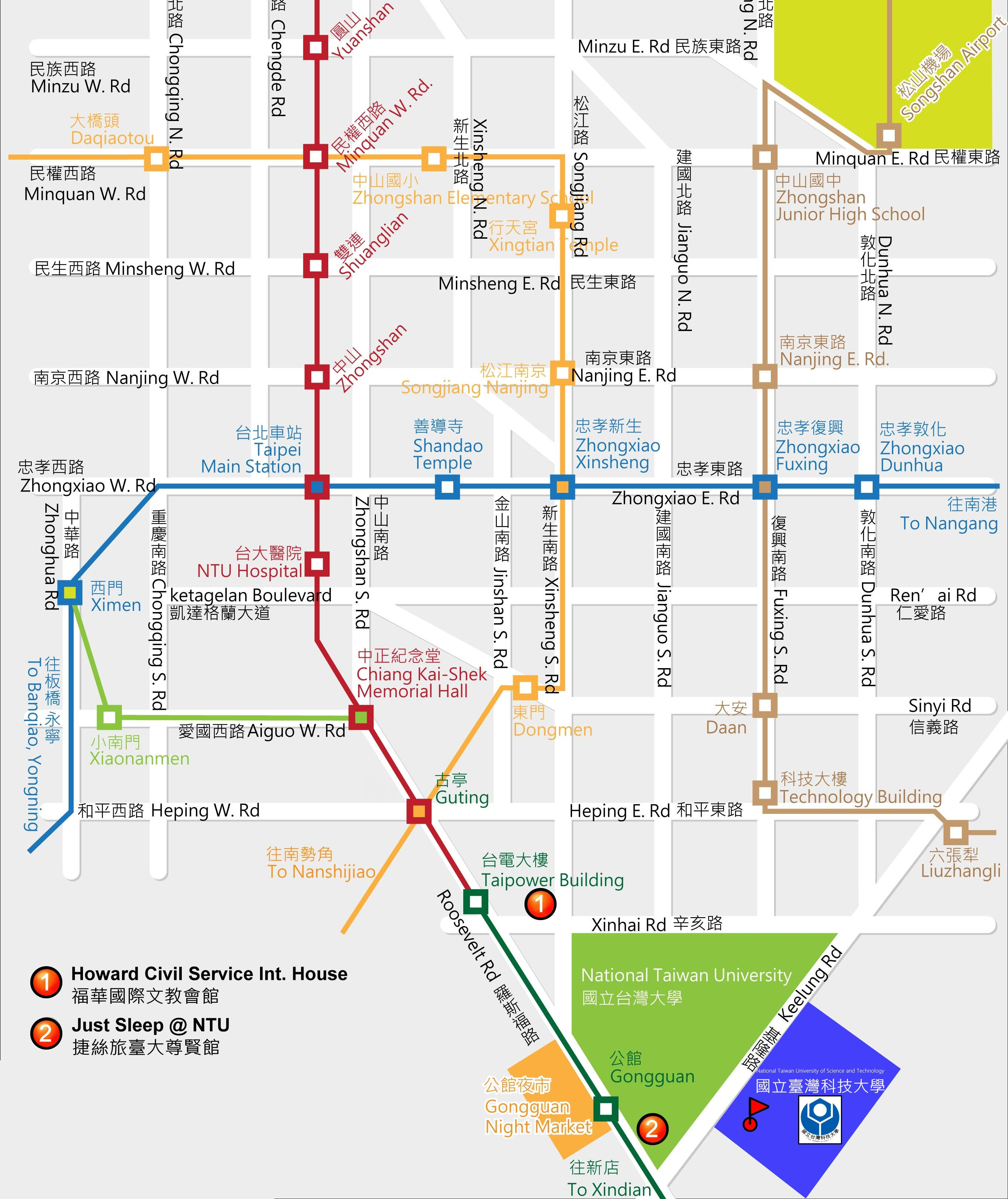 Map: Taipei, Hotel, Taiwan Tech University (NTUST)